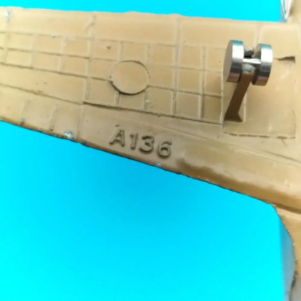 A136 Vintage Toy Airplane P-40 Flying Tiger Tan Camo Diecast Metal Painted Plane